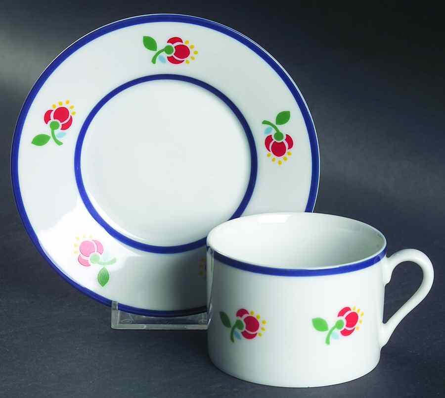 Fleuri Flat Cup & Saucer Set by Fitz & Floyd-1