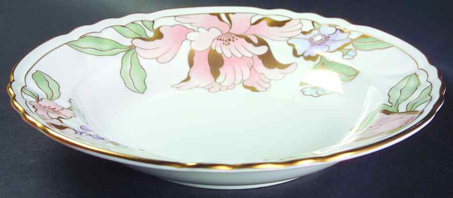 Fleur Fantasia Peach Large Rim Soup Bowl by Fitz & Floyd-1