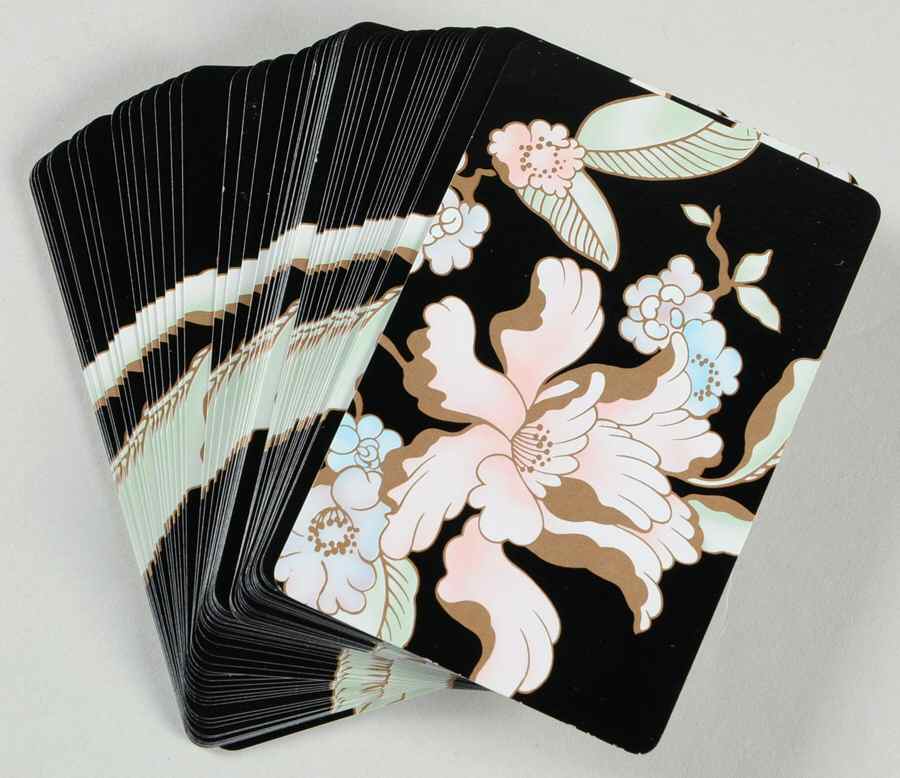 Fleur Fantasia Peach Single Deck Playing Cards by Fitz & Floyd-1