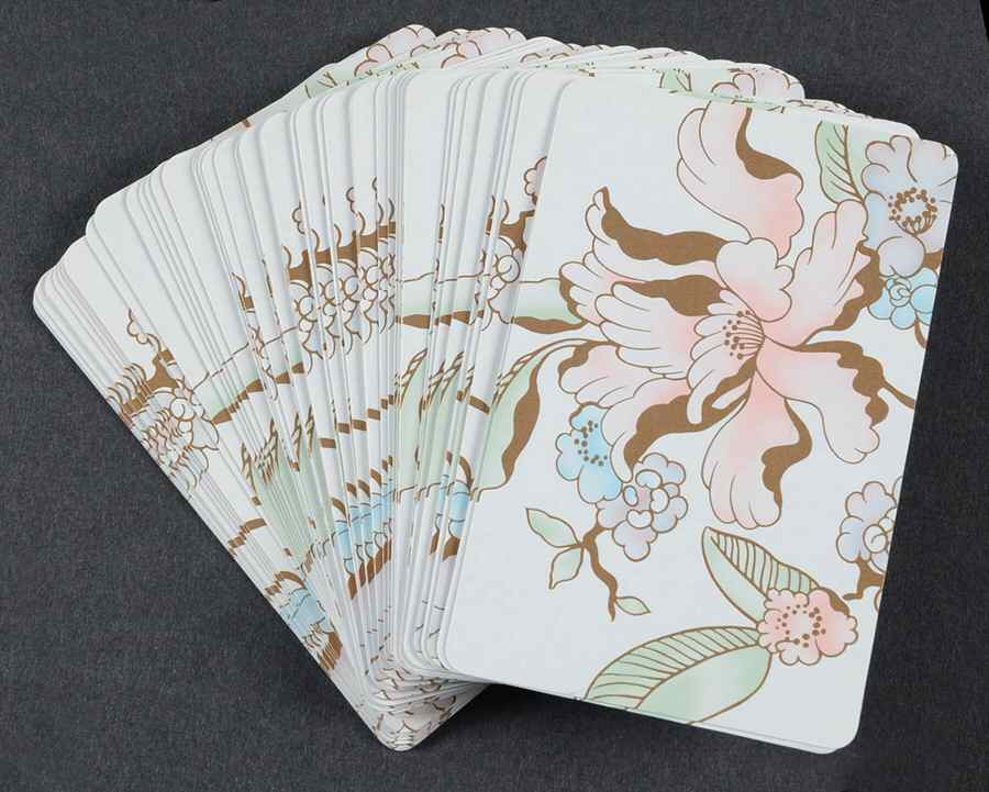 Fleur Fantasia Peach Single Deck Playing Cards by Fitz & Floyd-1
