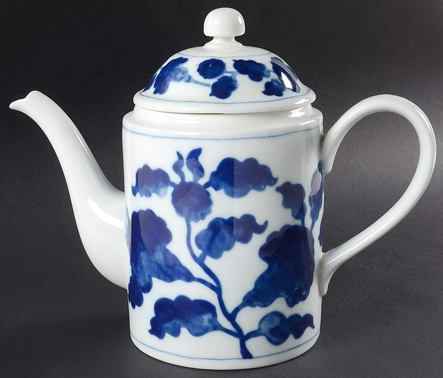 Floral Indigo Coffee Pot & Lid by Fitz & Floyd-1