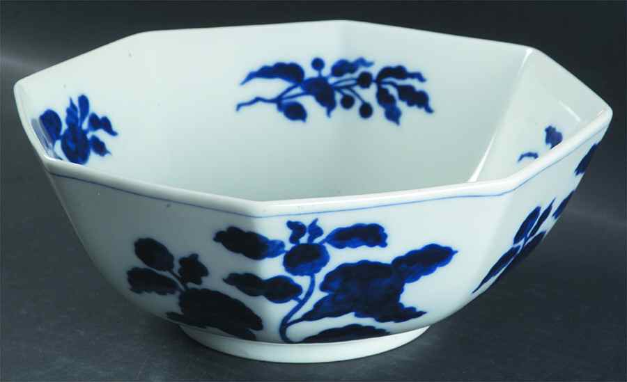 Floral Indigo 9" Octagonal Vegetable Bowl by Fitz & Floyd-1