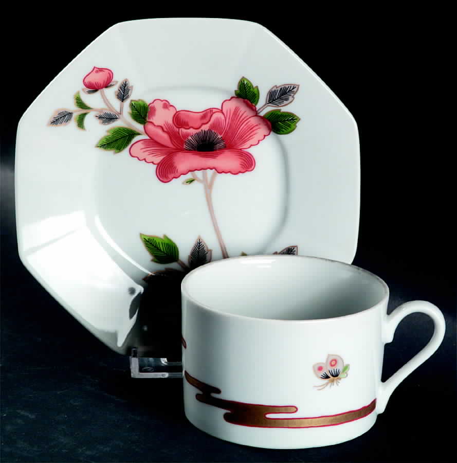 Fleur Et Nuages Flat Cup & Saucer Set by Fitz & Floyd-1
