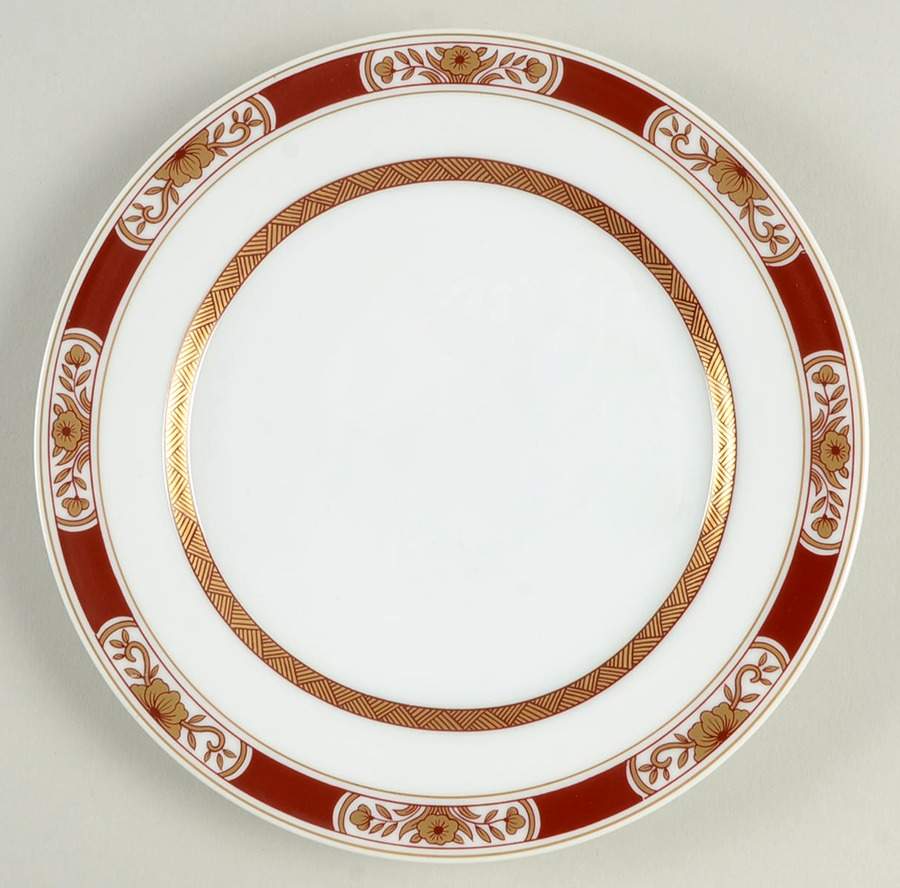 Fleur Orientale Cinnabar (Red) Bread & Butter Plate by Fitz & Floyd-1