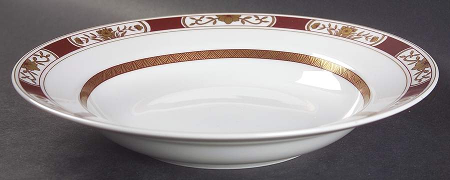 Fleur Orientale Cinnabar (Red) Large Rim Soup Bowl by Fitz & Floyd-1