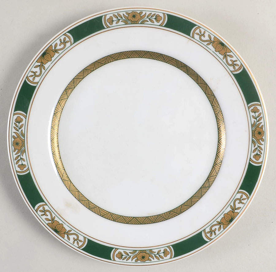Fleur Orientale Green Bread & Butter Plate by Fitz and Floyd-1