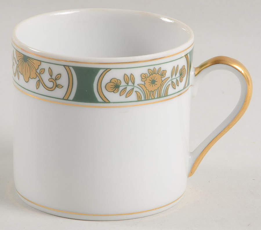 Fleur Orientale Green Flat Demitasse Cup by Fitz and Floyd-1