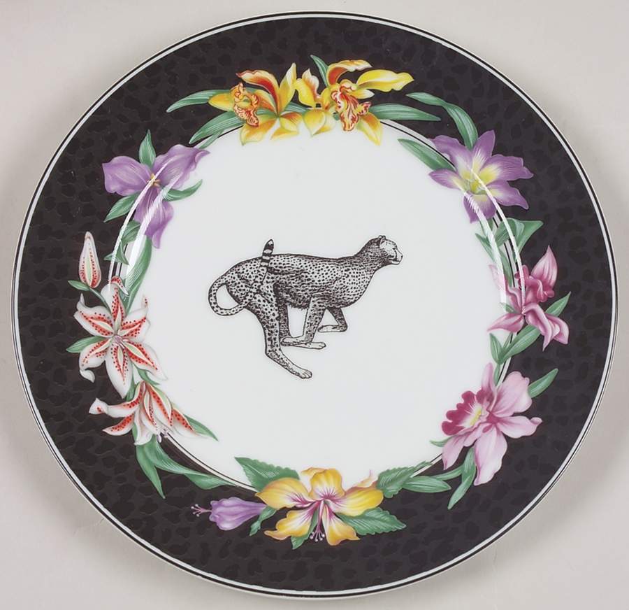 Fleurs Safari (With Animals) Salad Plate by Fitz & Floyd-1