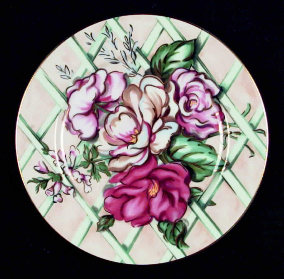 Floral Treillage Salad Plate by Fitz and Floyd-1