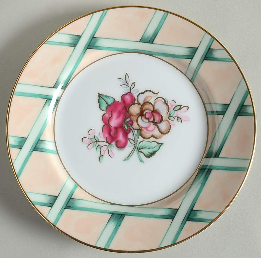 Floral Treillage Bread & Butter Plate by Fitz and Floyd-1