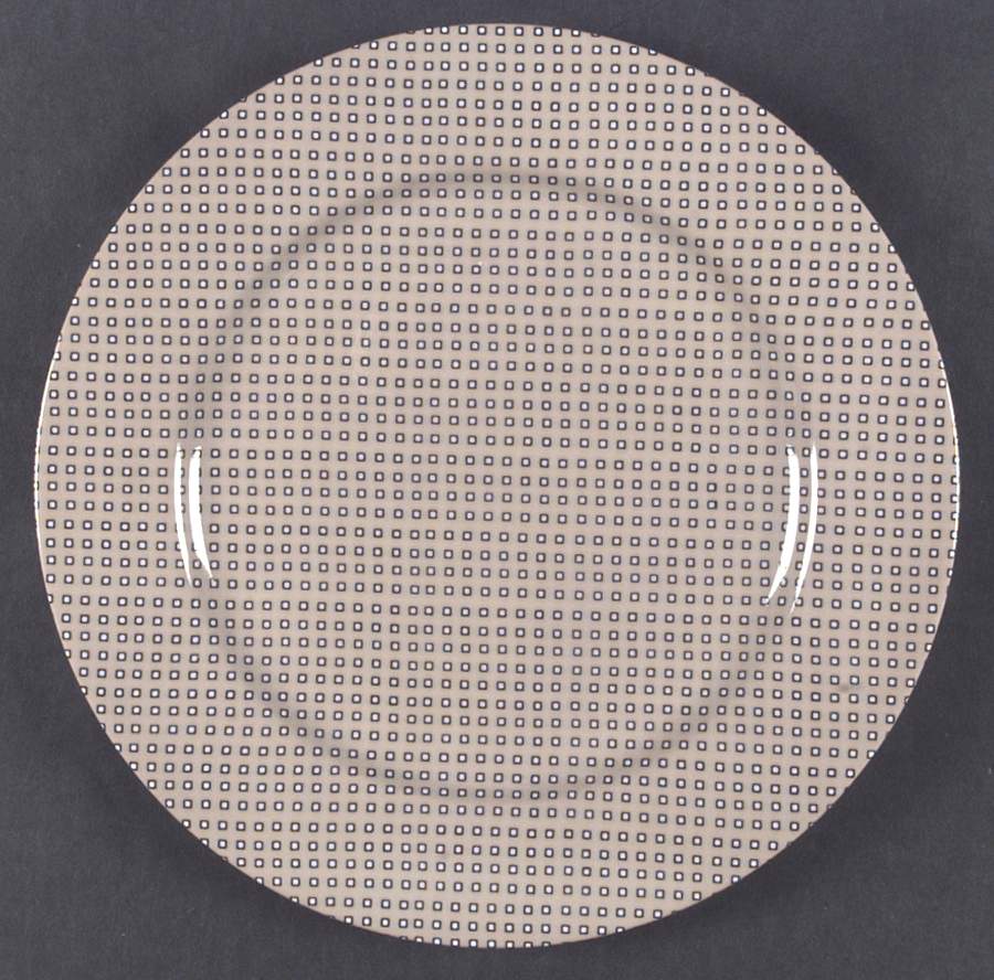 Foulard (Black and White Diamonds on Taupe) Dinner Plate by Fitz & Floyd-1