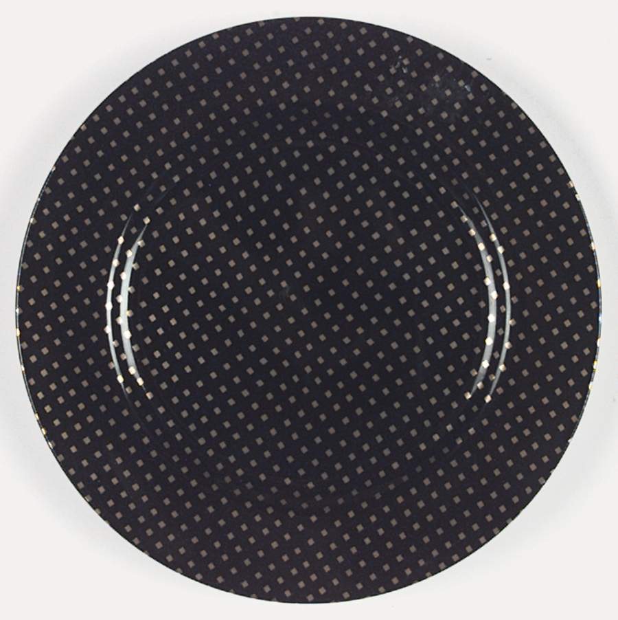 Foulard (Gold Diamonds on Black) Salad Plate by Fitz & Floyd-1