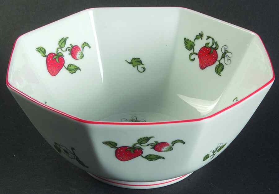 Fraise De Bois 6" Octagonal Vegetable Bowl by Fitz & Floyd-1