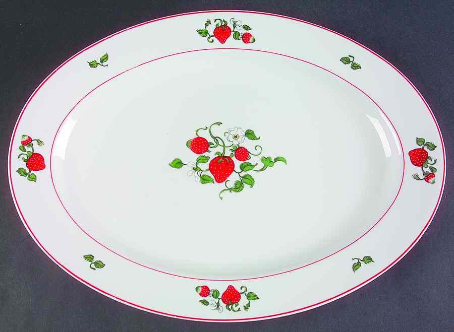 Fraise De Bois 16" Oval Serving Platter by Fitz & Floyd-1