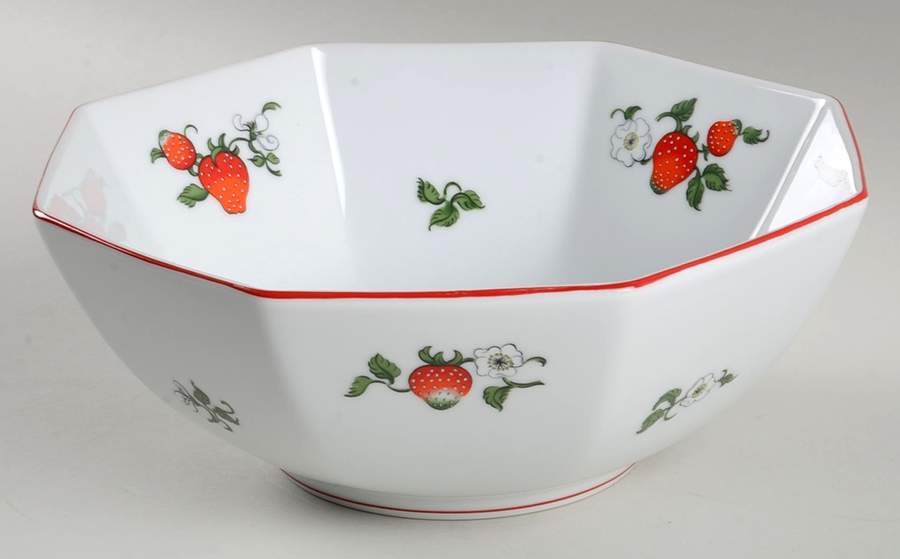 Fraise De Bois 8" Octagonal Vegetable Bowl by Fitz & Floyd-1