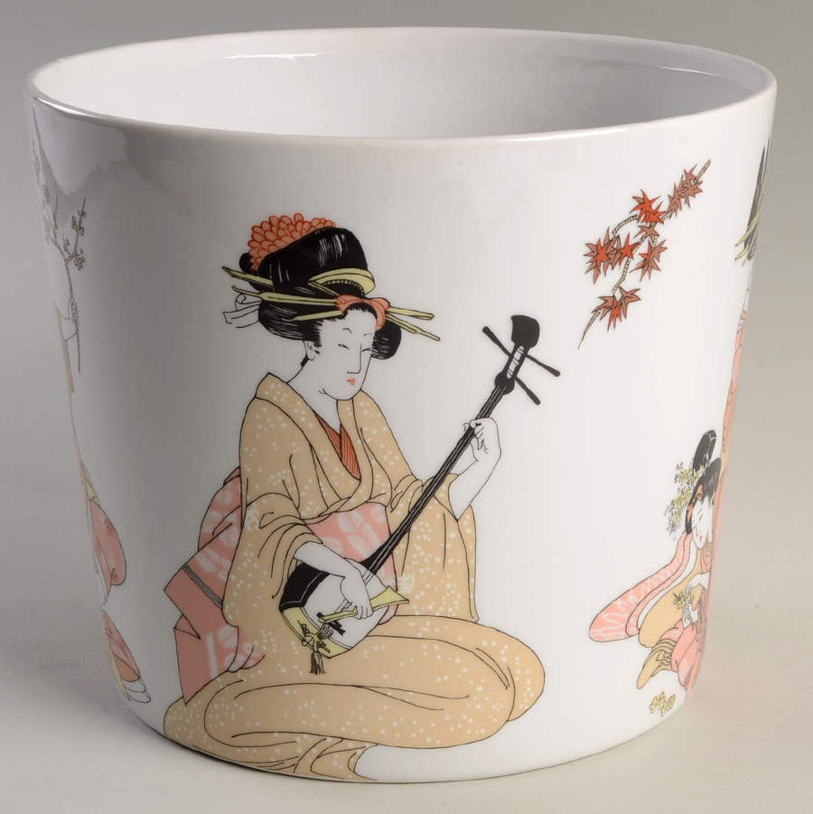 Geisha (Light Tones) 7" Cachepot by Fitz & Floyd-1