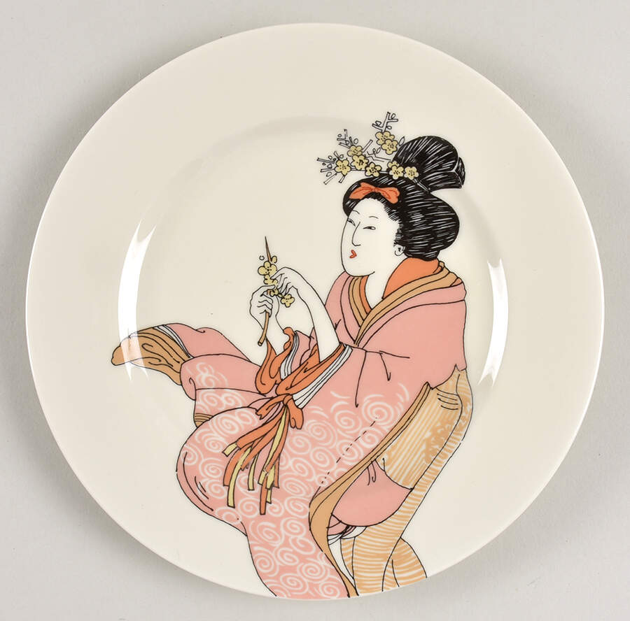 Geisha (Light Tones) Salad Plate by Fitz & Floyd-1