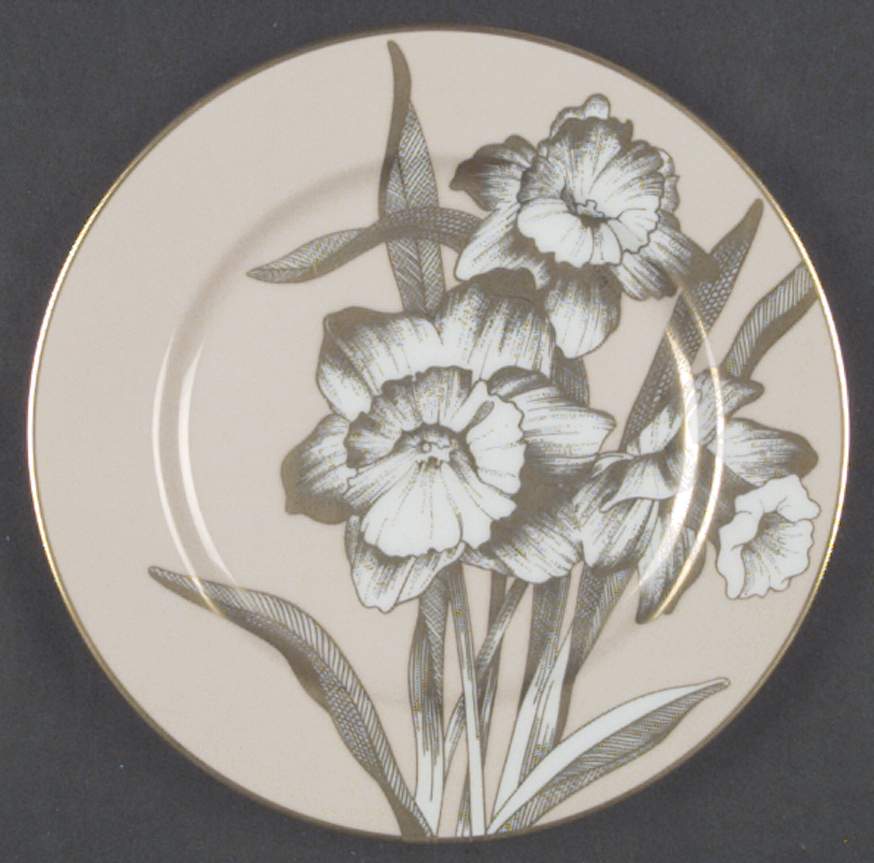 Golden Daffodil Light Coral Salad Plate by Fitz & Floyd-1