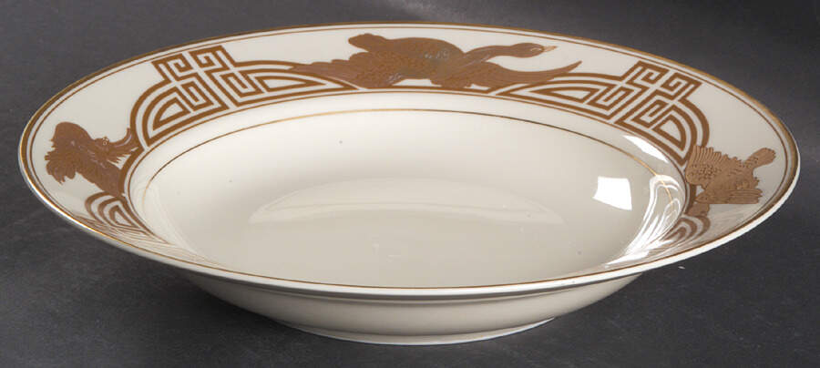 Golden Heron Large Rim Soup Bowl by Fitz & Floyd-1