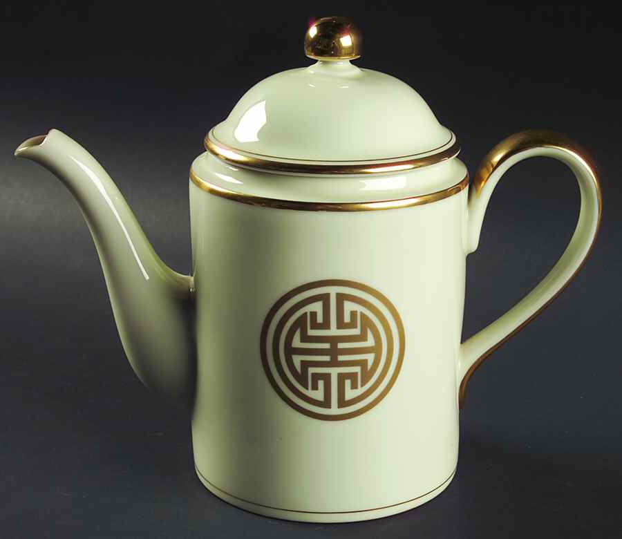 Gold Mandarin Crest Coffee Pot & Lid by Fitz & Floyd-1