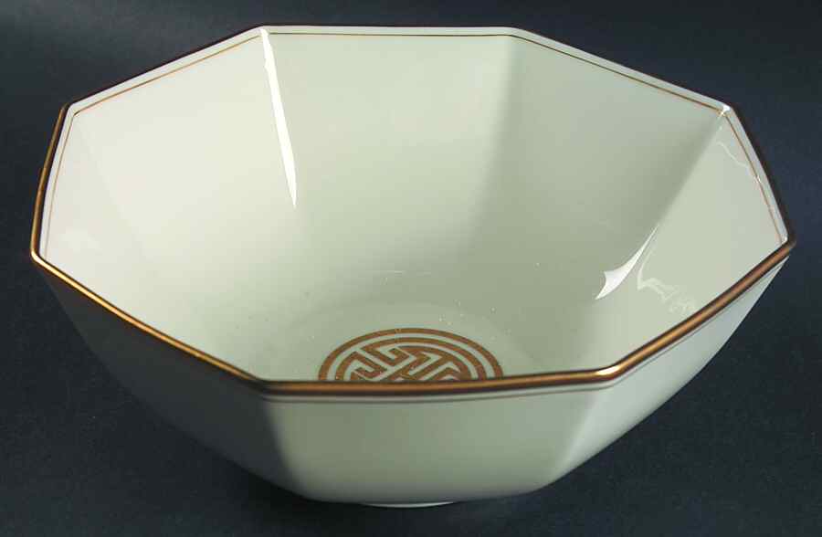 Gold Mandarin Crest 8" Octagonal Vegetable Bowl by Fitz & Floyd-1