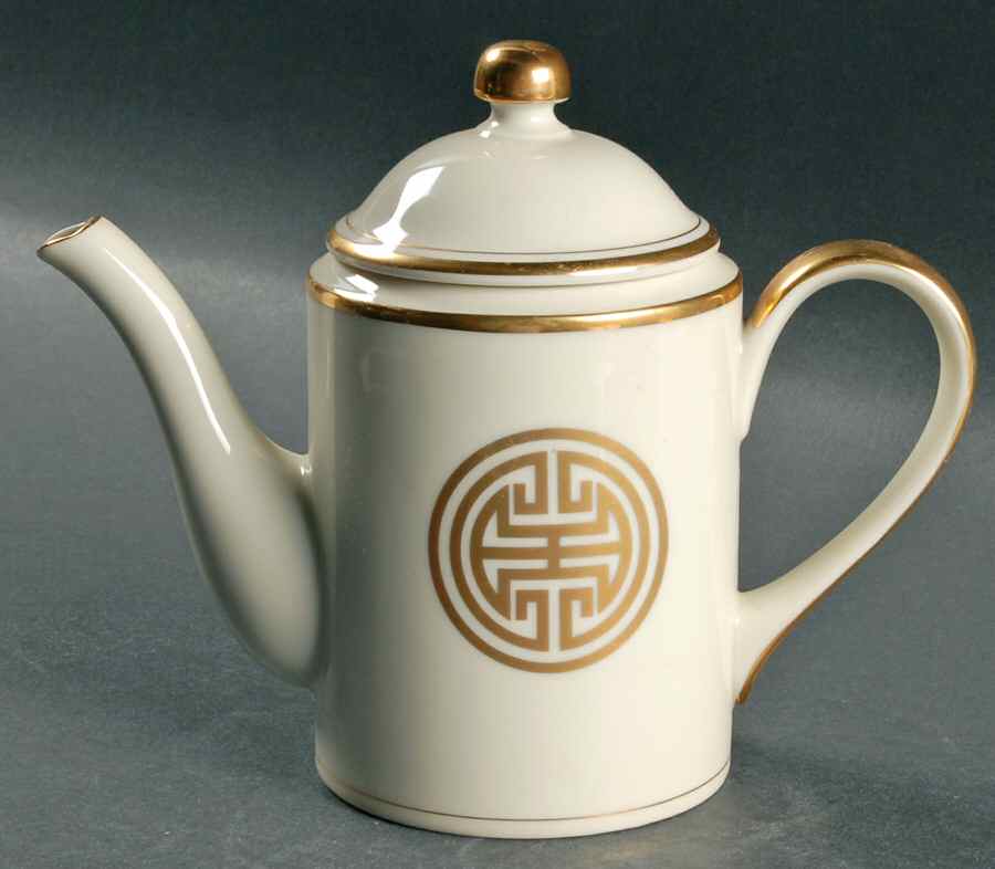 Gold Mandarin Crest Mini Coffee Pot & Lid by Fitz & Floyd-1