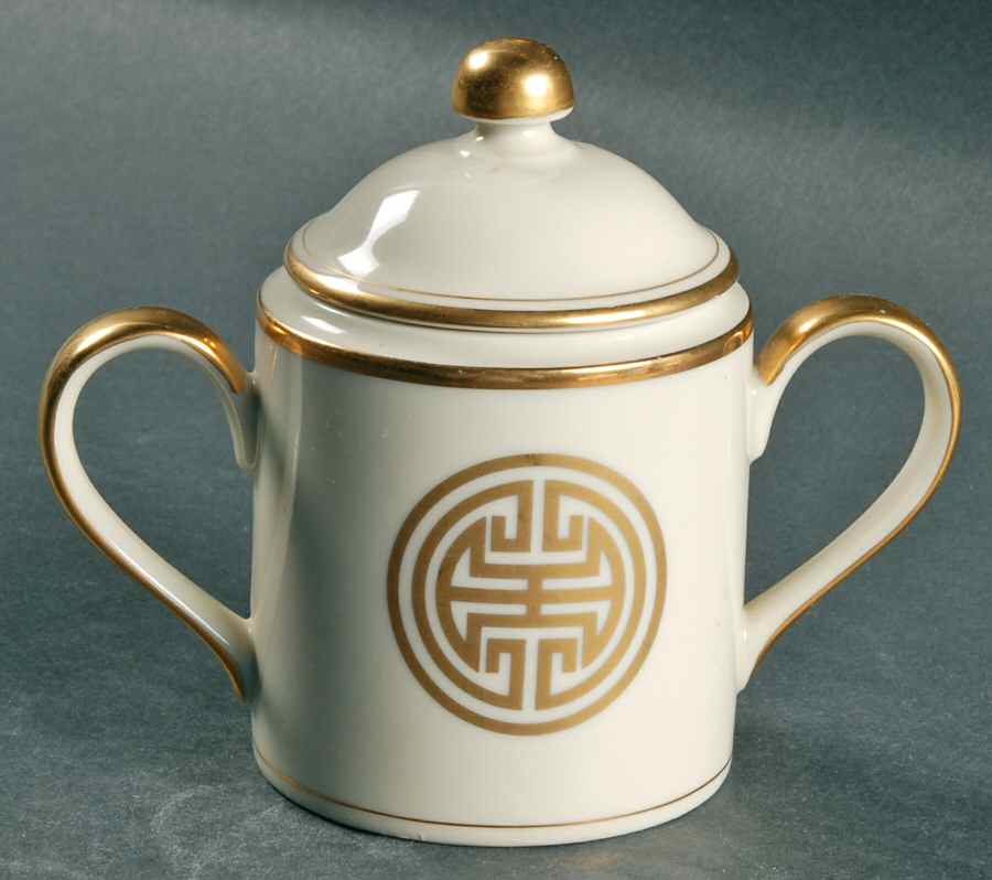 Gold Mandarin Crest Sugar Bowl & Lid by Fitz & Floyd-1