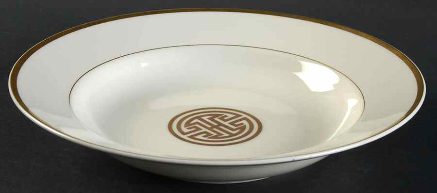 Gold Mandarin Crest Large Rim Soup Bowl by Fitz and Floyd-1