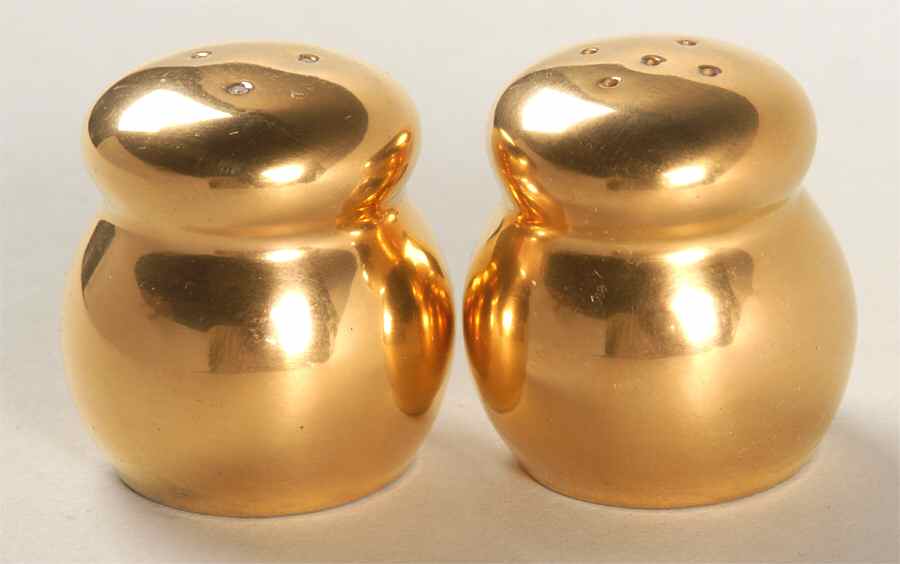 Gold Rondelet Salt & Pepper Set by Fitz & Floyd-1