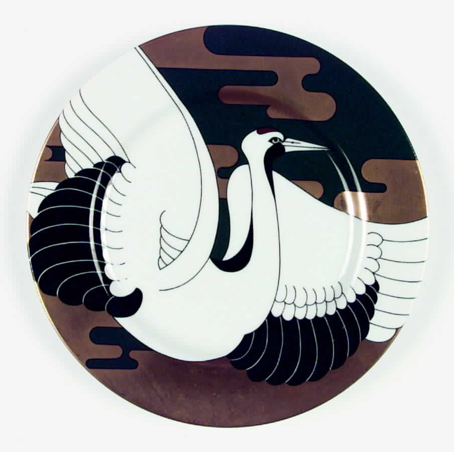Golden Tancho Stork Salad Plate by Fitz & Floyd-1