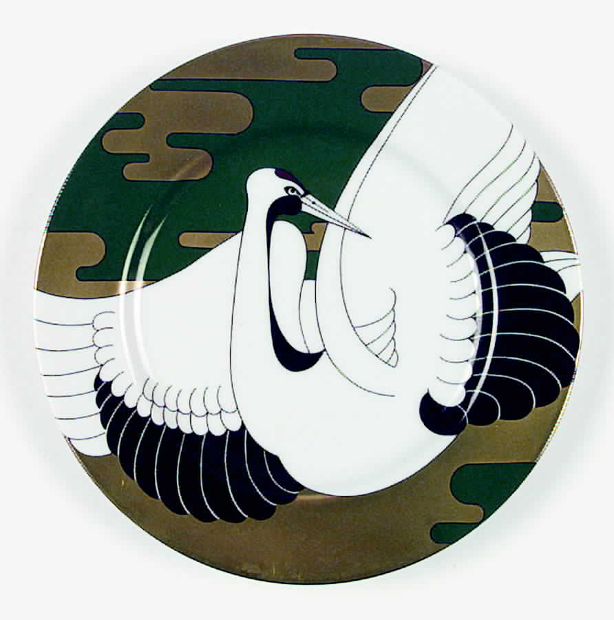 Golden Tancho Stork Salad Plate by Fitz & Floyd-1