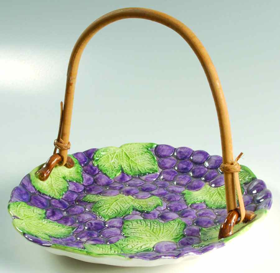 Grape Arbor 9" Handled Basket by Fitz & Floyd-1