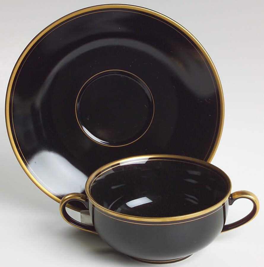 Harlow Flat Cream Soup Bowl & Saucer Set by Fitz and Floyd-1