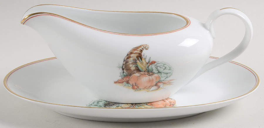 Harvest Gravy Boat & Underplate/Relish by Fitz & Floyd-1