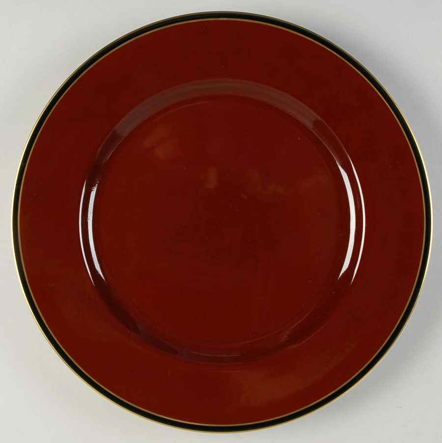 Hattori Cinnabar Service Plate (Charger) by Fitz & Floyd-1