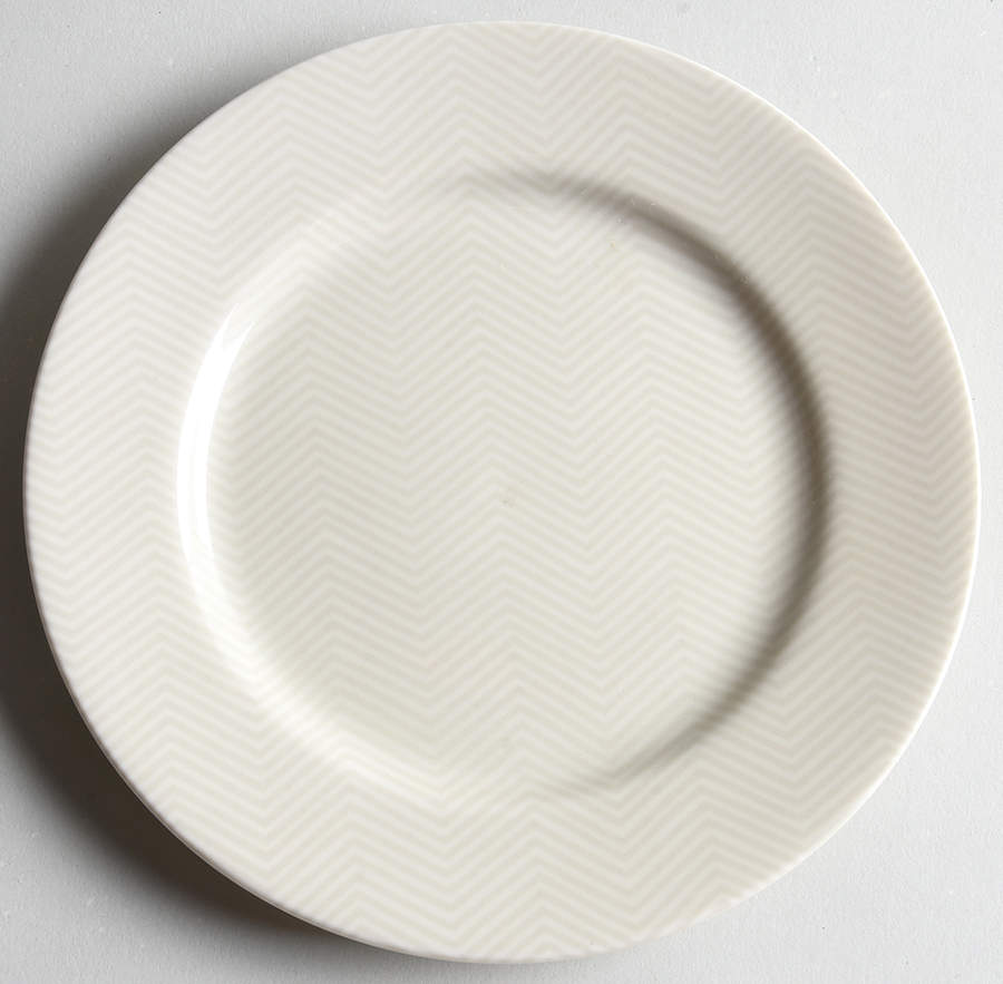 Herringbone (Fawn Brown on Buff) Bread & Butter Plate by Fitz & Floyd-1
