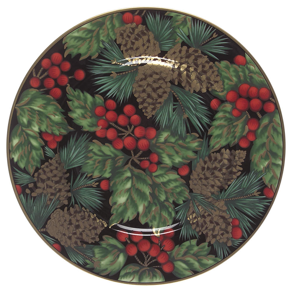 Holiday Pine Salad/Dessert Plate by Fitz and Floyd-1