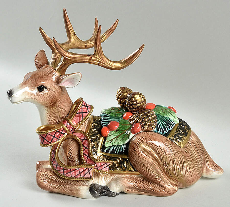 Holiday Pine Figural Trinket Box & Lid by Fitz & Floyd-1
