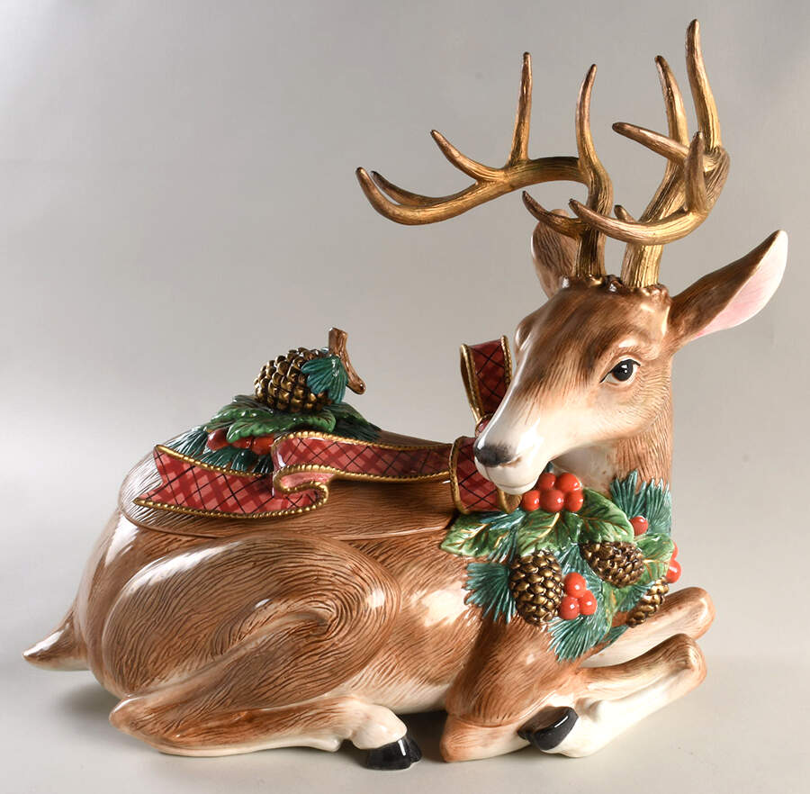 Holiday Pine Figural Tureen & Lid by Fitz and Floyd-1