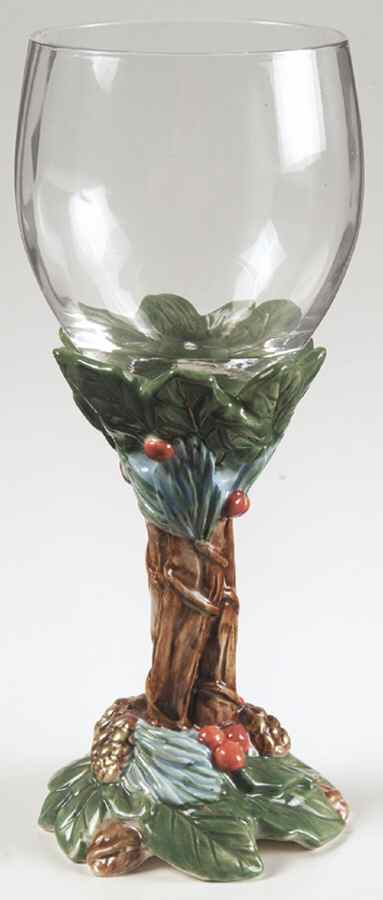 Holiday Pine Glassware Goblet by Fitz and Floyd-1
