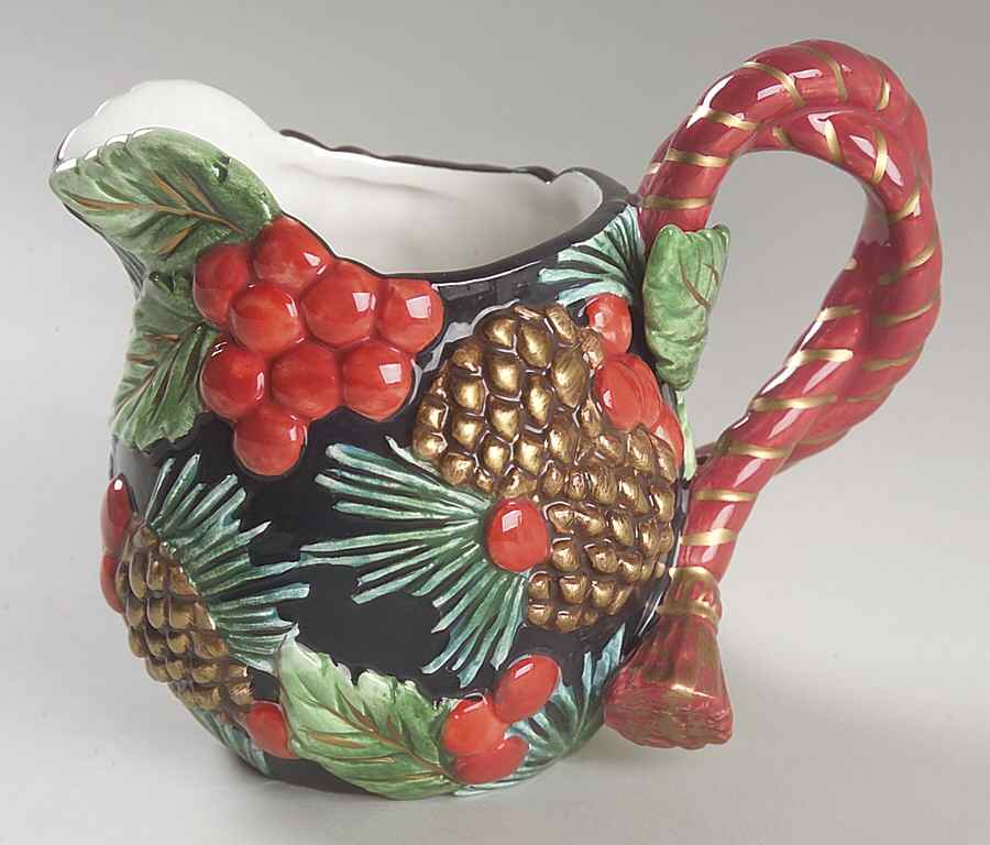 Holiday Pine Sculpted Creamer by Fitz & Floyd-1