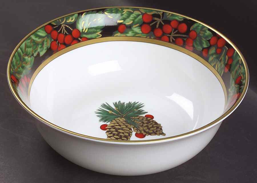 Holiday Pine 9" Salad Serving Bowl by Fitz & Floyd-1