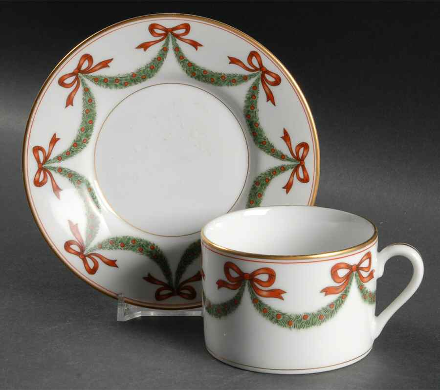 Holiday Splendor Flat Cup & Saucer Set by Fitz & Floyd-1