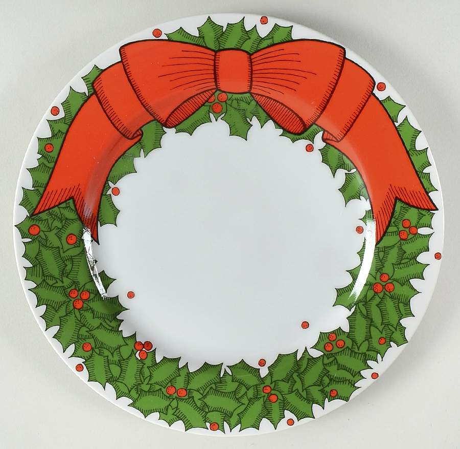 Holly Wreath Dinner Plate by Fitz & Floyd-1