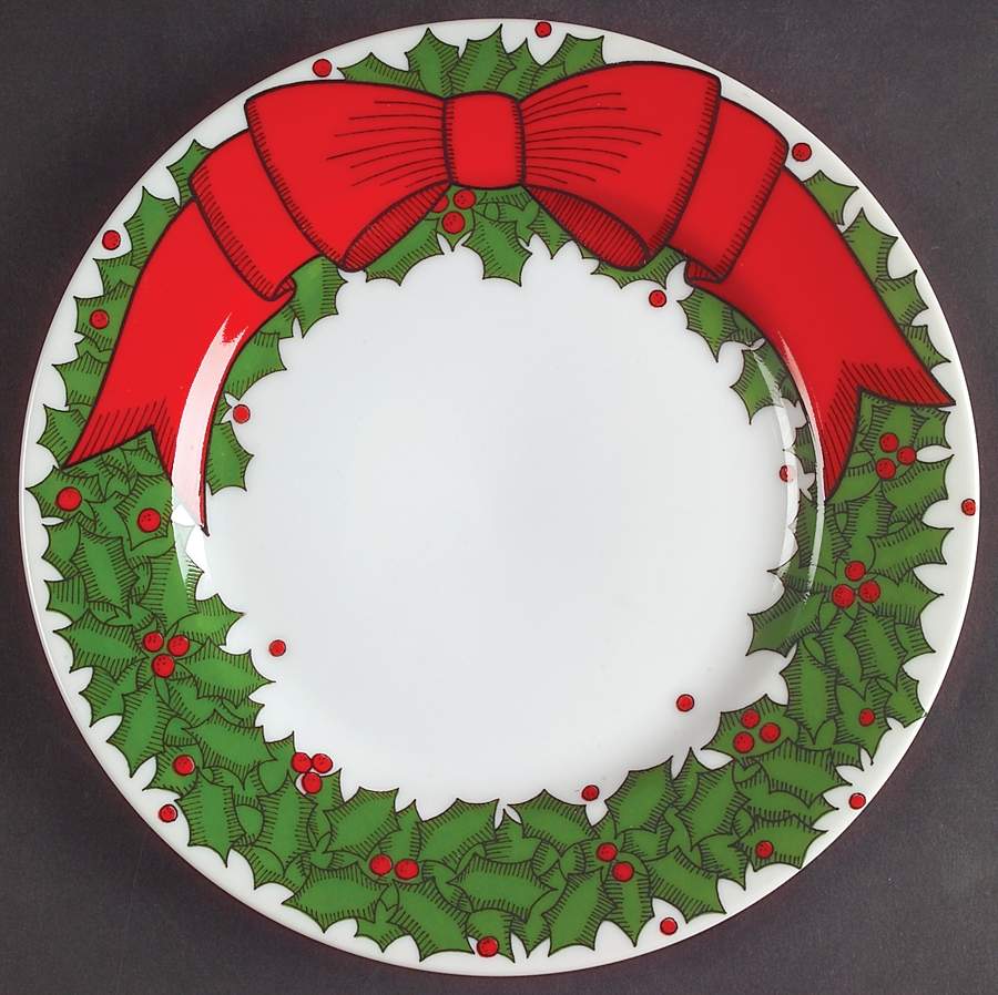 Holly Wreath Salad Plate by Fitz & Floyd-1