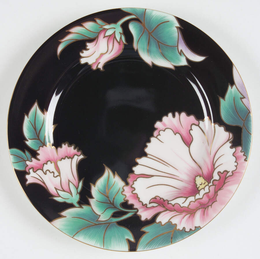 Hummingbird Black Salad Plate by Fitz & Floyd-1