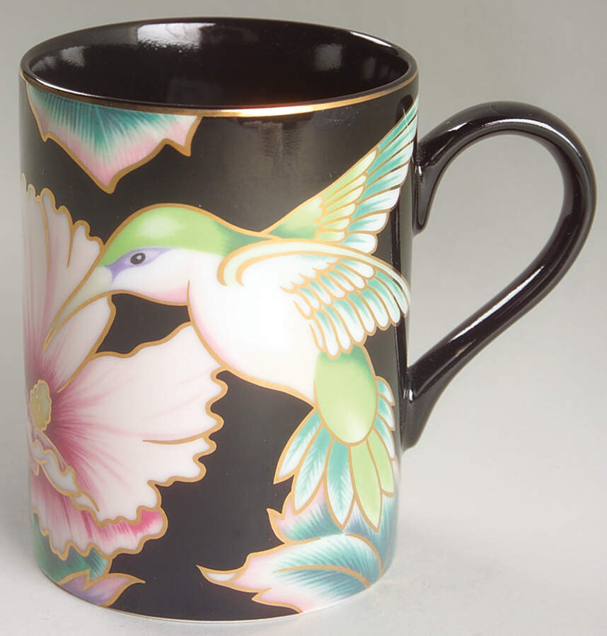 Hummingbird Black Mug by Fitz & Floyd-1