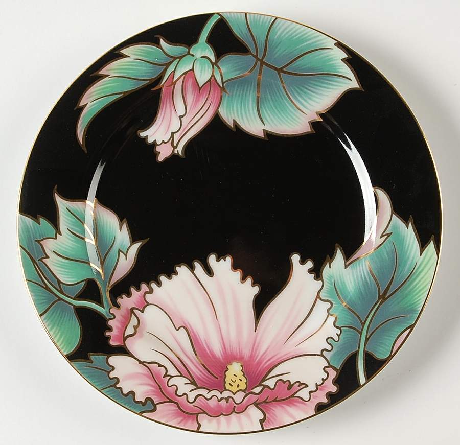 Hummingbird Black Bread & Butter Plate by Fitz & Floyd-1