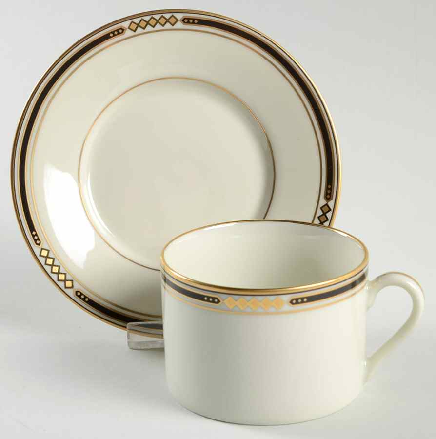 Huntington Flat Cup & Saucer Set by Fitz & Floyd-1