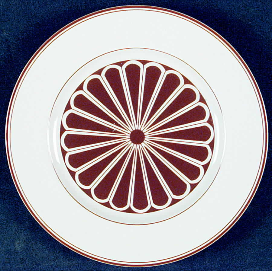 Imperial Crest Fawn Brown on White Salad Plate by Fitz & Floyd-1